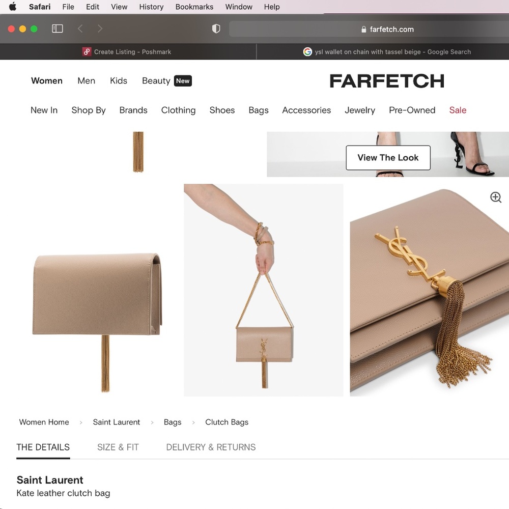 Saint Laurent Kate leather clutch bag $1,890